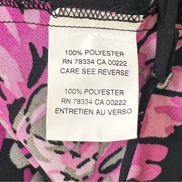 Anne Klein Criss Cross Back Romantic Chrysanthemum Floral Cami, Size Large - Picture 9 of 9